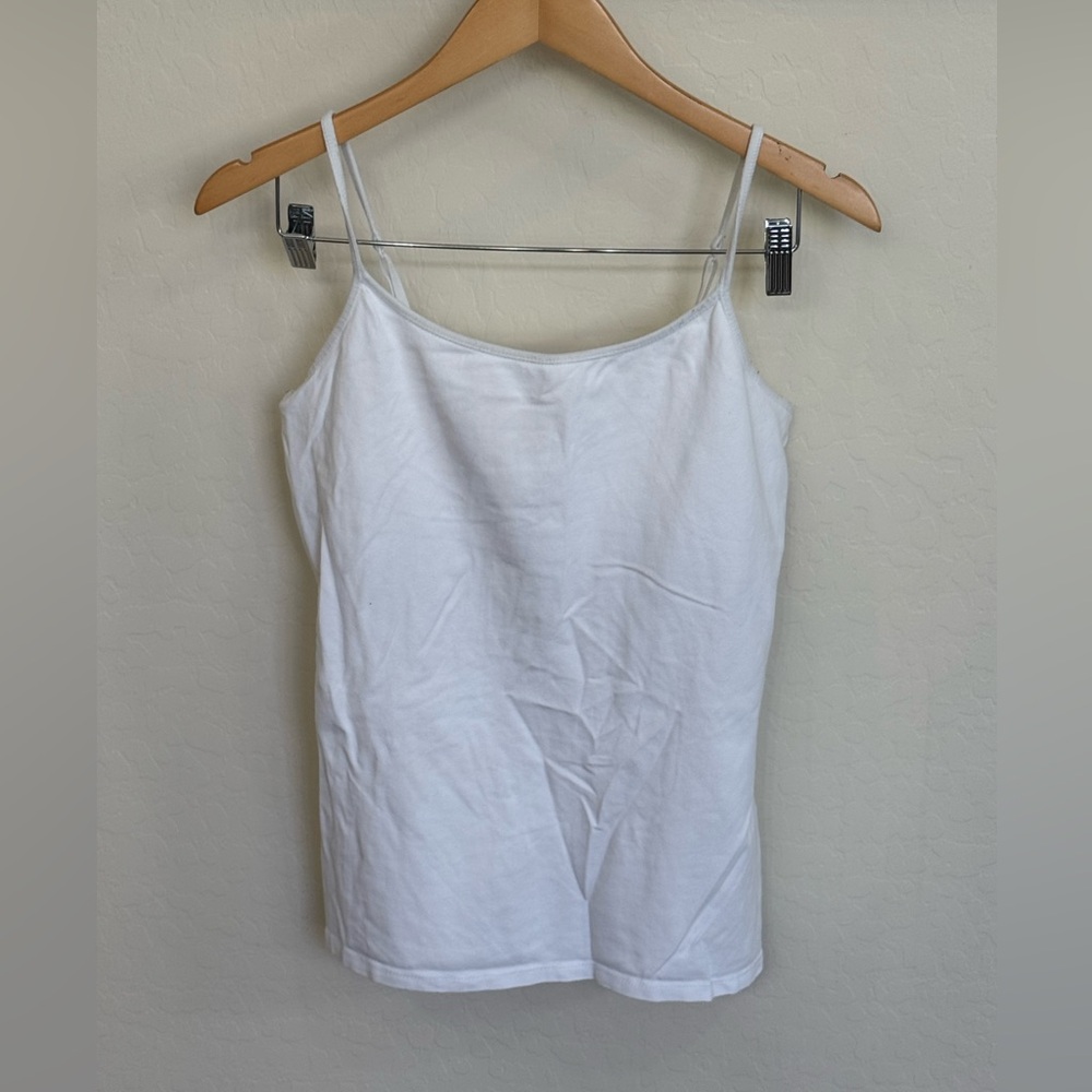 Express White Spaghetti Strap Camisole w/Built in Shelf Bra, Like New size Large